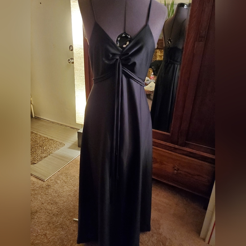 Vintage Easy Street Fashion Black Disco 70s Maxi Dress - Picture 2 of 8